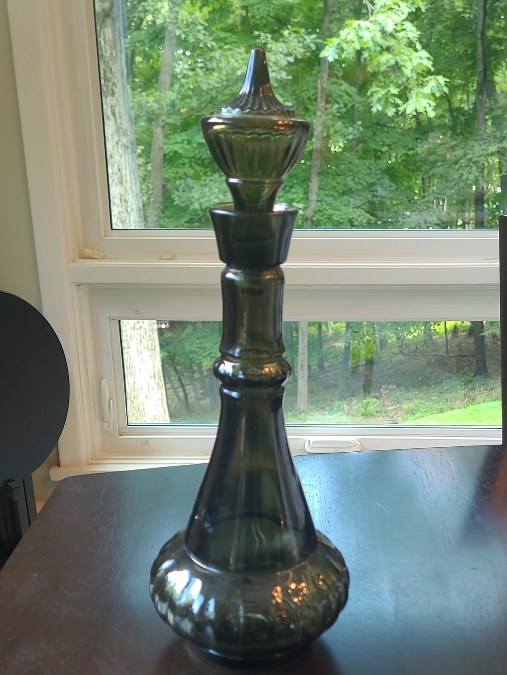 1964 Jim Beam Decorative Smoky Green Glass Decanter Accent